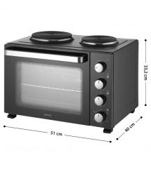Sencor Печь электрическая 35л, 1500Вт, механическая, гриль, конвекция, 2 конф. сверху, подсветка внутри, черная