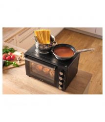 Sencor Печь электрическая 35л, 1500Вт, механическая, гриль, конвекция, 2 конф. сверху, подсветка внутри, черная