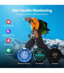 Mibro Смарт-часы GS Explorer S 48 мм, 1.32", 466x466, AMOLED, BT 5.3, Dual-band GPS, 10 ATM, чёрный обсидиан