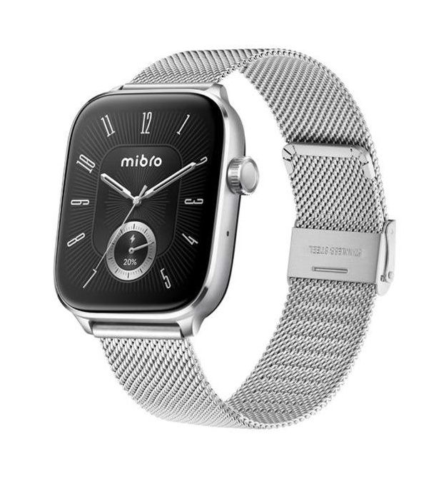 Mibro Смарт-часы Fit 44 мм, 1.75", 390x450, AMOLED, BT 5.3, GPS, 2 ATM, серебристый