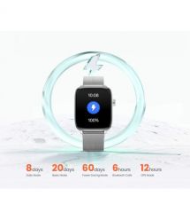 Mibro Смарт-часы Fit 44 мм, 1.75", 390x450, AMOLED, BT 5.3, GPS, 2 ATM, серебристый