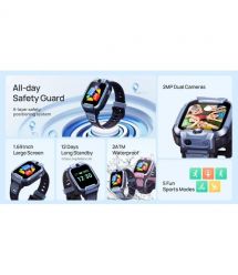 Mibro Детские часы-телефон Z5, 1.69", 240x280, GPS, 2MP dual, 900 мА·ч, 2 ATM, розовый