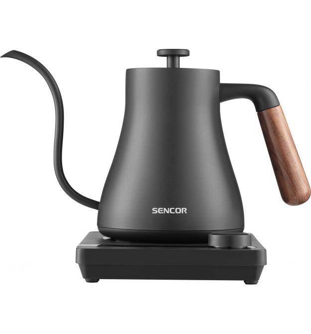 Sencor Электрочайник Sencor 0.6л, 5 темп.реж, поддержание температуры, мех. управление, нержавеющая сталь, черный