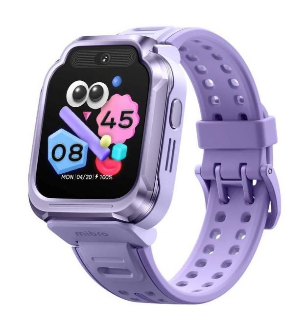 Mibro Детские часы-телефон S1, 1.68", 360x390, GPS, 8MP+5MP, 900 мА·ч, 2 ATM, лавандовый