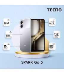 TECNO Смартфон Spark Go 3 (KM3) 6.75" 4/64ГБ, 2SIM, 5000мА•ч, Titanium Grey