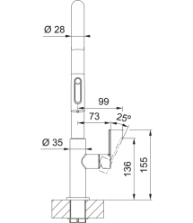 Franke Смеситель для кухни Maris Slim J Clear Water, длина излива - 221 мм, поворотный, 1+1 фильтр, сталь