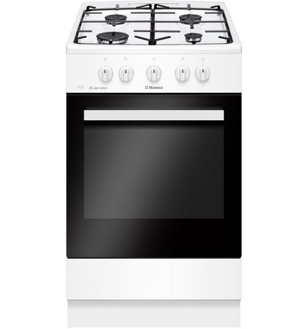 Hansa Плита Hansa газова, 70л, 50x60см, газ-контроль, електричне запалювання в ручках, білий