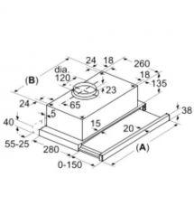 Bosch Вытяжка телескопическая, 60см, 310м.куб/час, серый