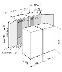 Liebherr Холодильник встраиваемый SBS, 177x111.8х54.6, холод.отд.-291л, мороз.отд.-209
