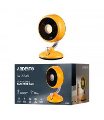 ARDESTO Вентилятор FT-F3600Y настольный, 12см, аккумулятор, подсветка, USB-A Type-C, жёлтый