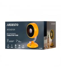 ARDESTO Вентилятор FT-F3600Y настольный, 12см, аккумулятор, подсветка, USB-A Type-C, жёлтый