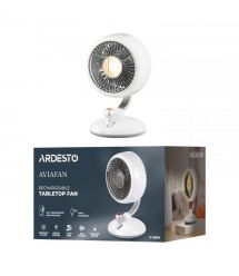 ARDESTO Вентилятор FT-F3600BL настольный, 12см, аккумулятор, подсветка, USB-A Type-C, белый