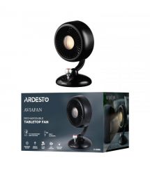 ARDESTO Вентилятор FT-F3600BL настольный, 12см, аккумулятор, подсветка, USB-A Type-C, чёрный