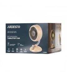 ARDESTO Вентилятор FT-F3600Y настольный, 12см, аккумулятор, подсветка, USB-A Type-C, бежевый