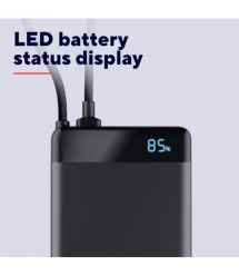 Trust Акумулятор портативний літій-іонний power bank Trust Fiera, 10000мА·год, 2хUSB-C, 20W, PD/QC 3.0, чорний