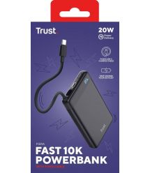 Trust Акумулятор портативний літій-іонний power bank Trust Fiera, 10000мА·год, 2хUSB-C, 20W, PD/QC 3.0, чорний
