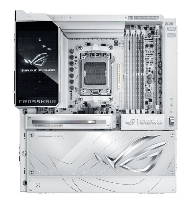 ASUS Материнcкая плата ROG CROSSHAIR X870E GLACIAL sAM5 X870E 4xDDR5 M.2 USB Type-C Wi-Fi BT E-ATX белый