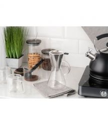 ARDESTO Кемекс для заварювання кави з фільтром Ardesto Black Mars 600мл, боросилікатне скло, нержавіюча сталь, прозорий