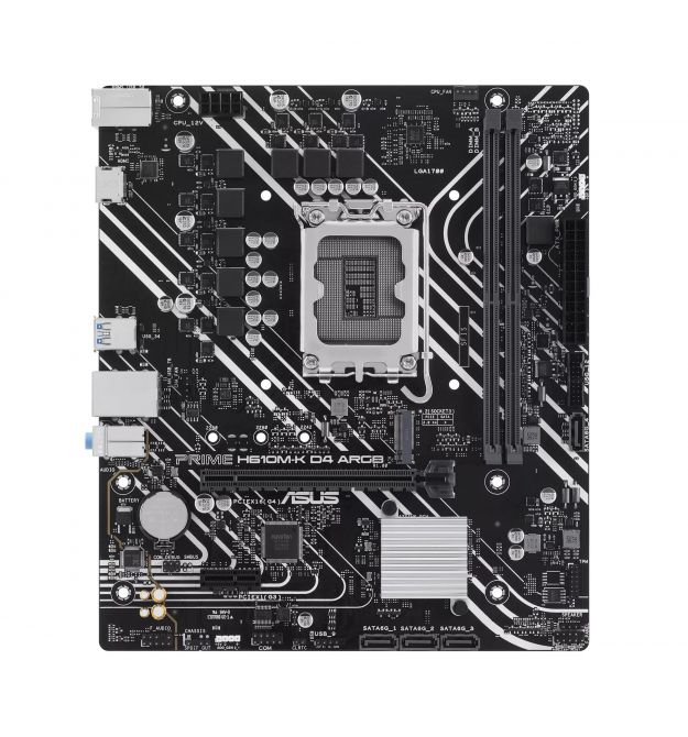 ASUS Материнcкая плата PRIME H610M-K D4 ARGB s1700 H610 2xDDR4 M.2 HDMI D-Sub mATX ARGB