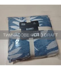 ARDESTO Плед ARDESTO Leonardo 150х200см, 50% бавовна, 30% поліестер, 20% акрил, листя, синій