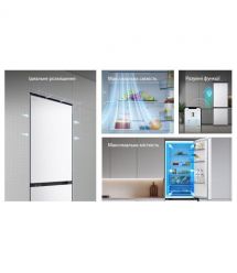 LG Холодильник с нижн. мороз., 186x60х68, холод.отд.-220л, мороз.отд.-113л, 2дв., E, NF, инв., диспл внутр., зона св-ти, белый