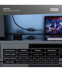 Digitus Повторитель HDMI, 8K/60 Гц (10 м 8K/60 Гц), (13 м 4K/60 Гц)