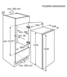 Electrolux Electrolux ref built-in with top freezer, 122x55x55, ref-173l, freez.-14l, 1door, E, ST, white