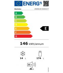 Electrolux Electrolux ref built-in with top freezer, 122x55x55, ref-173l, freez.-14l, 1door, E, ST, white
