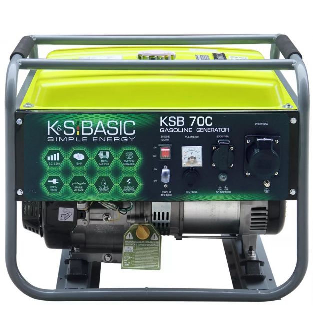 Könner & Söhnen Бензиновый генератор Basic KSB 70C, 230В, 5-5.5кВт, ручной стартер, 66.6кг