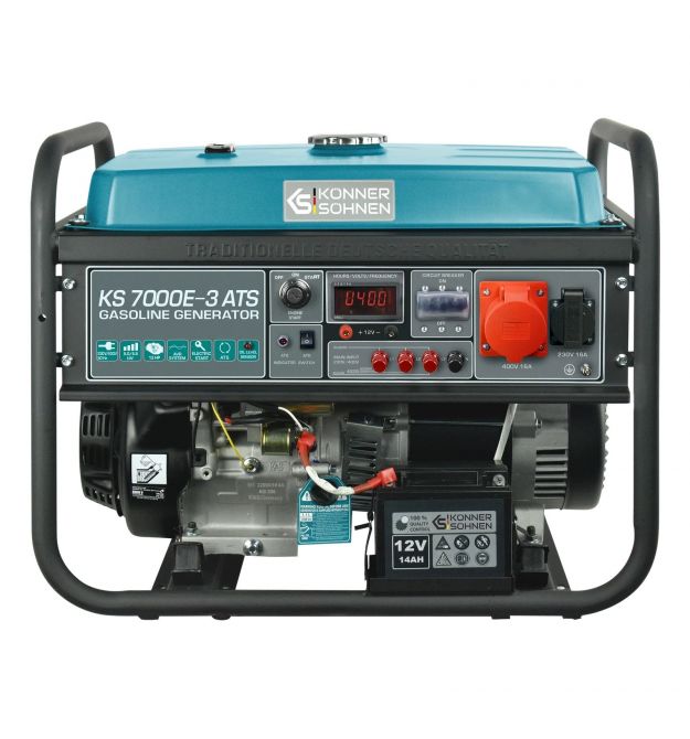 Könner & Söhnen Бензиновый генератор KS 7000E-3 ATS, 400В, 5/5.5кВт, АВР(ATS), электростартер, 82.3кг
