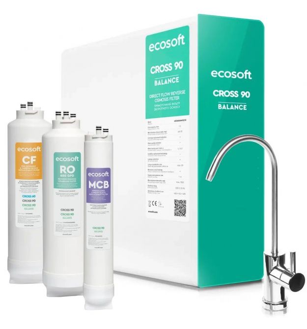 Ecosoft Фільтр зворотного осмосу Ecosoft Cross90 Balance, мембрана 600gpd