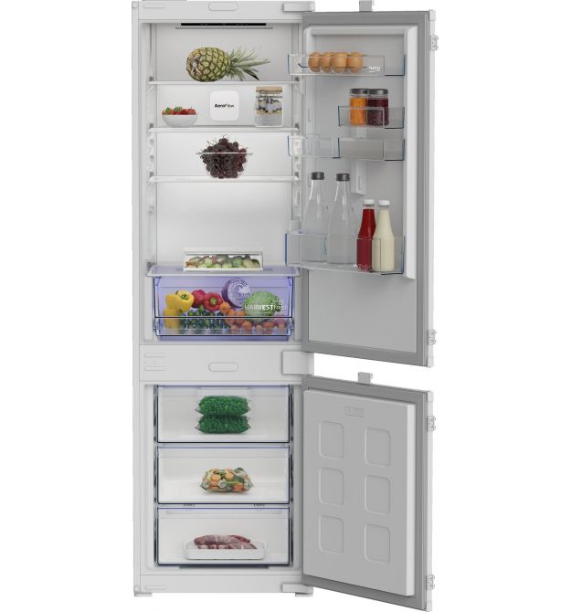 Beko Ref Beko built-in with bottom freezer, 177x55x55, ref-194L, freez.-76L, 2doors, E, NF, white
