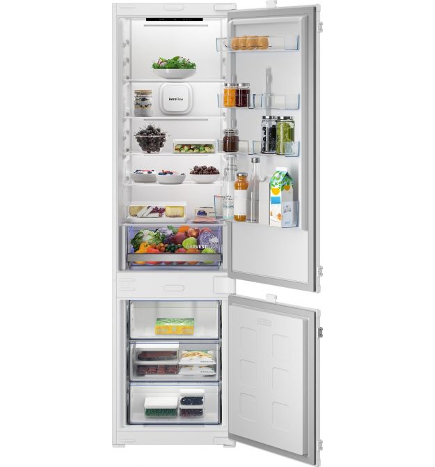 Beko Ref Beko built-in with bottom freezer, 194x55x55, ref-224L, freez.-76L, 2doors, D, NF, HarvestFresh, white