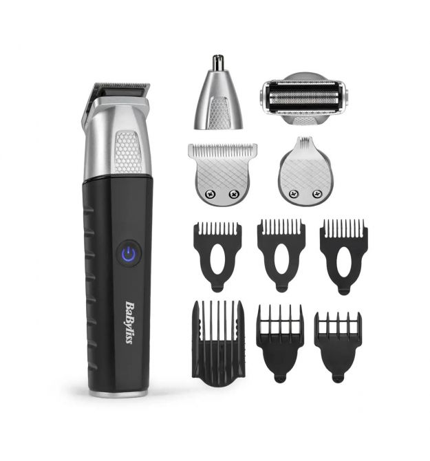 BaByliss Haircut kit Babyliss Lithium Power for beard, mustache, head, nose and body, battery, vibration motor, nozzles-10, stee
