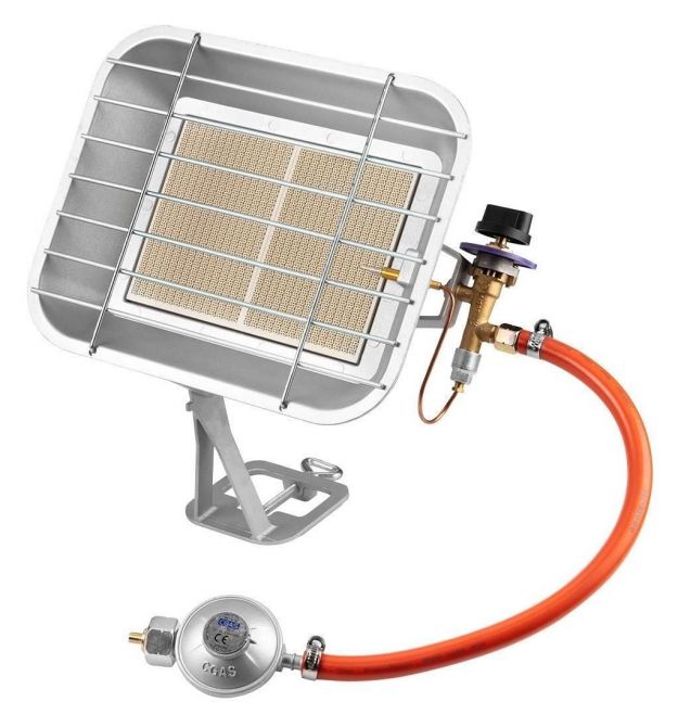 Neo Tools Обігрівач газовий Neo Tools, 4.6кВт, 218-355г/год, 37мбар, редуктор, шланг 40см