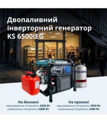 Könner & Söhnen Генератор инверторный газобензиновый KS 6500iEG, LPG 230В, 6.5кВт, электростартер, 46кг