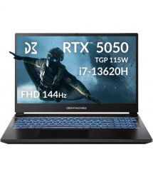Dream Machines Ноутбук Dream Machines RG5050-15 15.6FHD IPS, Intel i7-13620H, 32GB, F1TB, NVD5050-8, DOS, чорний