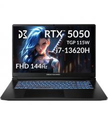 Dream Machines Ноутбук Dream Machines RG5050-17 17.3FHD IPS, Intel i7-13620H, 32GB, F1TB, NVD5050-8, DOS, чорний