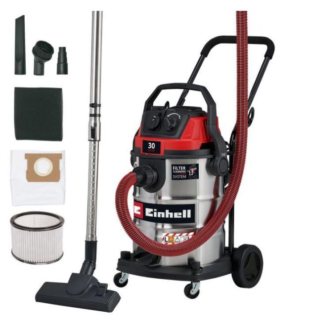 Einhell Пылесос профессиональный TE-VC 3080 SACL 1150Вт 220мбар контейнер 30л 230В/2000Вт влажная/сухая уборка 8.35кг