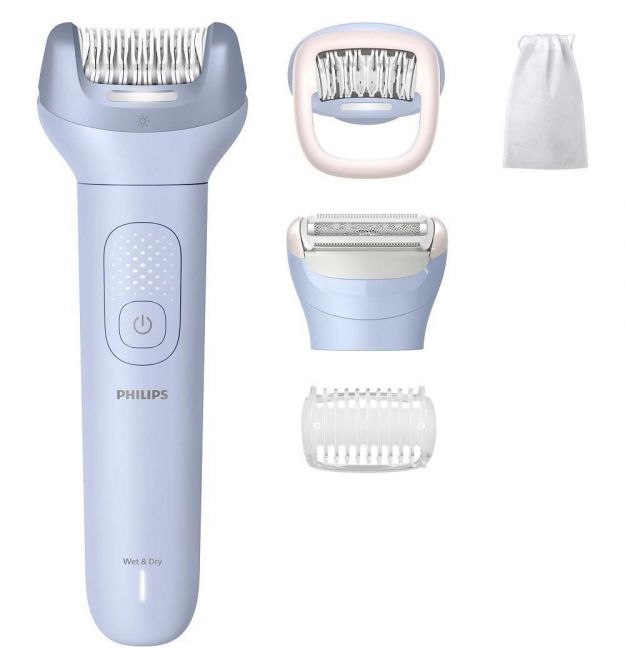 Philips Епілятор Philips Series 8000 дисковий, аккумул., пінцет.-32, волог.+сух., насадок-4, чохол біло-голубий