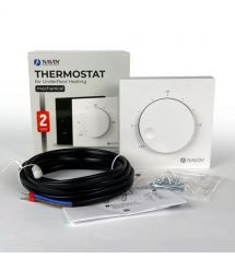 Navin Терморегулятор EH84WM-16A 5...35 °C для теплого пола механический накладной проводной датчик 16A 230В белый