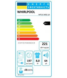 Whirlpool Whirlpool Dryer heat pump, 8kg, A++, 54,5cm, display, black door, white