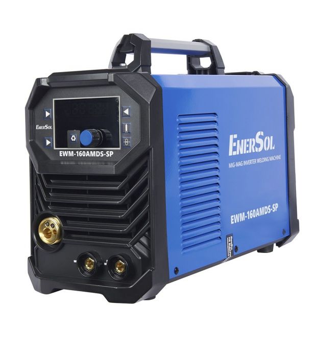 EnerSol Сварочный инверторный полуавтомат EWM-160AMDS-SP (проволока до 1мм + электрод до 5мм) 20-160А 7.2кВт 160-260В 11.2кг