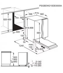 Electrolux Electrolux dishwasher built-in, 14sets, C, 60cm, display, invertor, 3 basket, ComfortLift, black