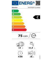 Electrolux Electrolux dishwasher built-in, 14sets, C, 60cm, display, invertor, 3 basket, ComfortLift, black