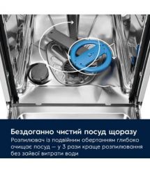 Electrolux Electrolux dishwasher, 14sets, D, 60cm, display, invertor, 3 basket, inox