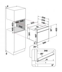 Whirlpool Whirlpool oven electrical compact, 40l, display, convection, microwave function, black