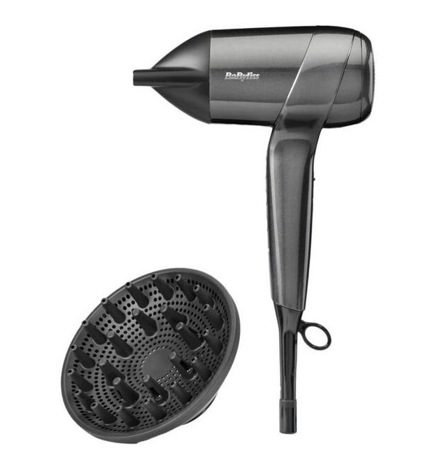 BaByliss Фен Titanium Shine, 1600Вт, 3 режима, ионизация, холодный обдув, 2 насадки, темно-серый