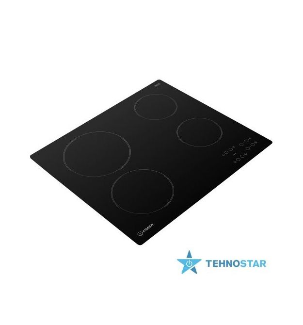 Indesit Варочная поверхность электрическая стеклокерамическая, 60 см, черная