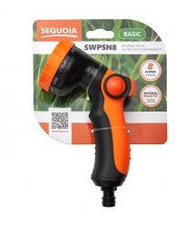 SEQUOIA Ороситель ручной SWPSN8 пистолетный пластик цинк 8 режимов регулировки напора воды 0.2кг